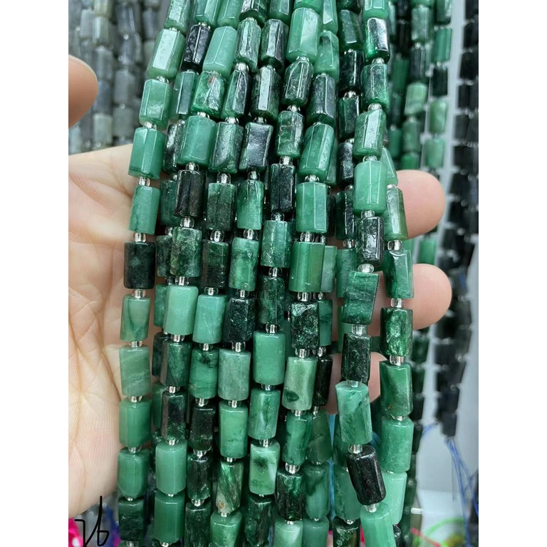 ลูกปัดหินธรรมชาติ ทรงกระบอก สําหรับทําเครื่องประดับ สร้อยคอ DIY ขนาด 8x10.5 มม.