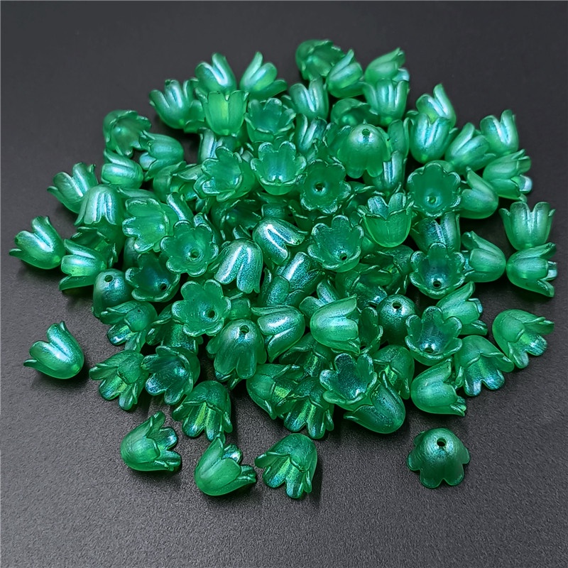 ลูกปัดอะคริลิค AB/Solid Lily of The Valley ลายดอกไม้ สําหรับทําเครื่องประดับ สร้อยข้อมือ สร้อยคอ DIY 20 ชิ้น