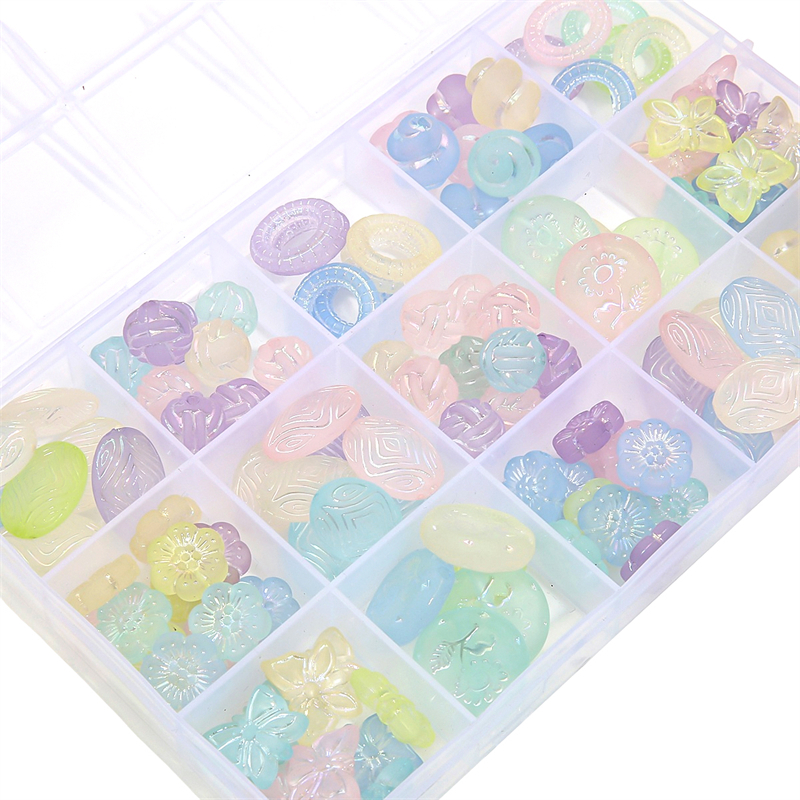 ลูกปัดอะคริลิคใส รูปเส้น สีเงิน แฮนด์เมด DIY