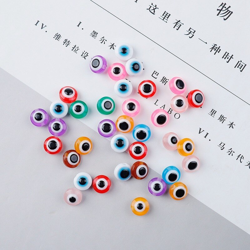 ลูกปัดเรซิ่น รูปไข่ 8 มม. 10 มม. สําหรับทําเครื่องประดับ สร้อยข้อมือ DIY 50 ชิ้น