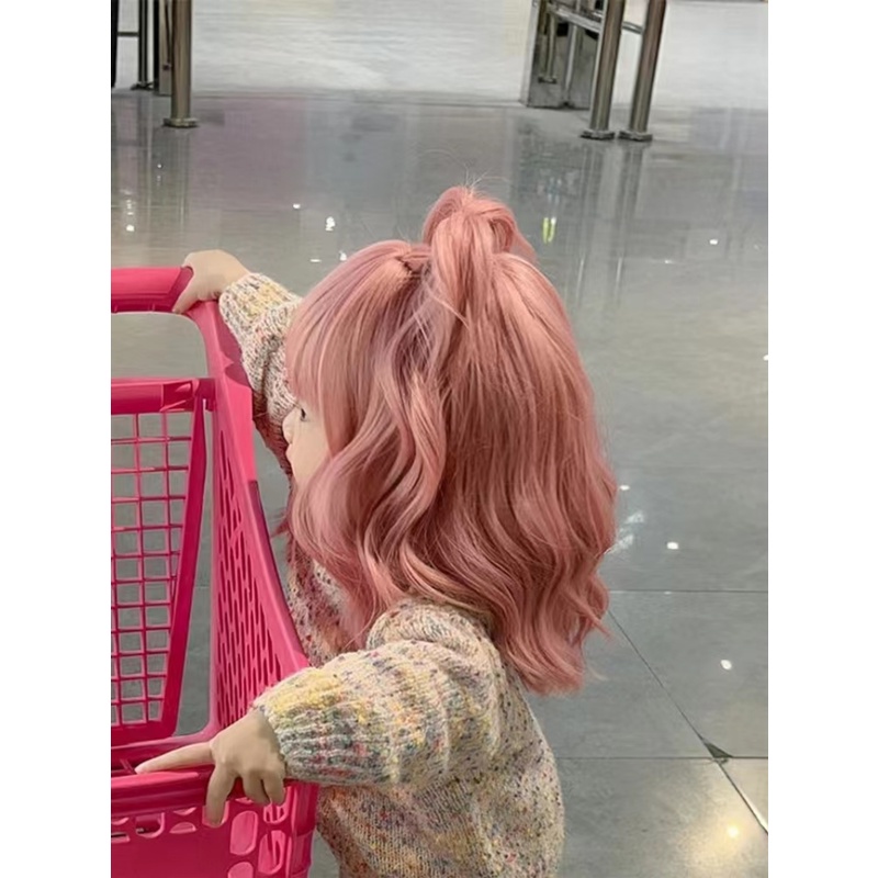 วิกผมสั้นหยิก คอสเพลย์ Lilita น่ารัก สีชมพูอ่อน สําหรับเด็ก