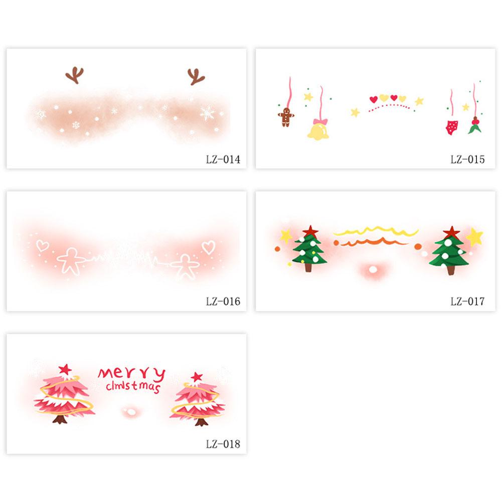 สติกเกอร์รอยสัก ลายคริสต์มาสน่ารัก สร้างสรรค์ 5 ชุด H6N1
