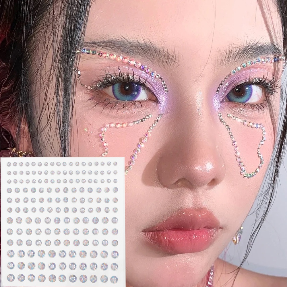 สติกเกอร์เพชร 3D มีกาวในตัว สําหรับติดตกแต่งเล็บ ใบหน้า ร่างกาย คิ้ว DIY