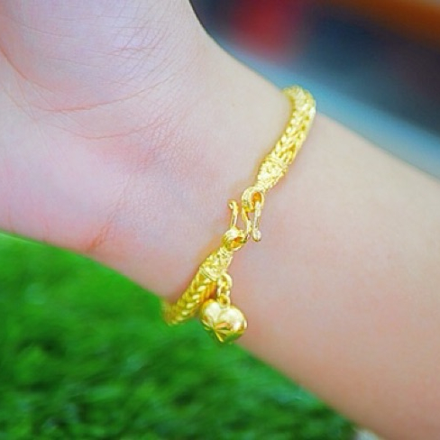 สร้อยข้อมือ B284 สร้อยข้อมือ สี่เสา หนัก 1,2 สลึง หนัก 1,2,3,4 บาท งานเศษทองแท้