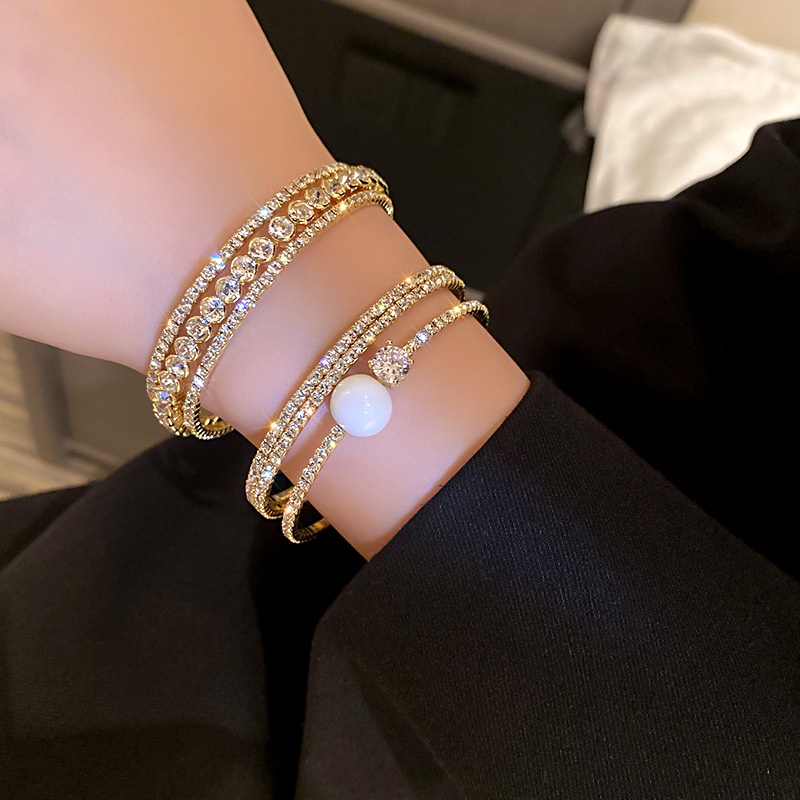 สร้อยข้อมือ ชุบทอง 24k ประดับเพชร เพทาย เครื่องประดับ ของขวัญ สําหรับผู้หญิง