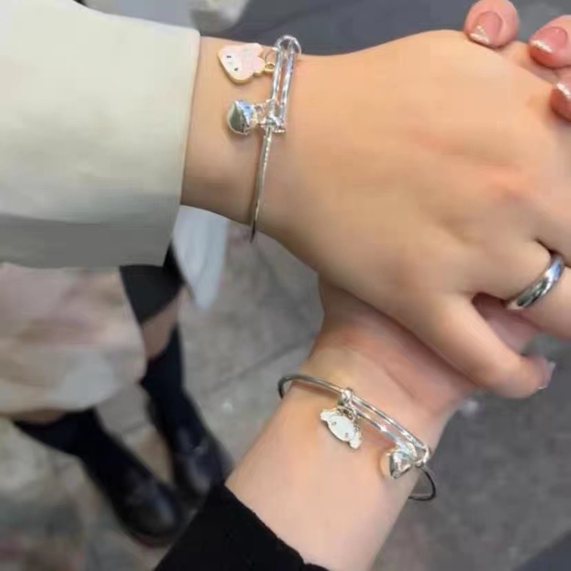 สร้อยข้อมือเงิน ลายการ์ตูนน่ารัก ปรับได้ ของขวัญสําหรับผู้หญิง