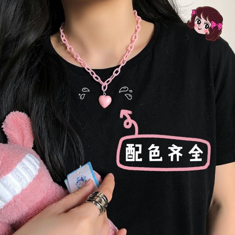 สร้อยคอโซ่ จี้การ์ตูนแมว KT สีชมพู เครื่องประดับ สําหรับผู้หญิง