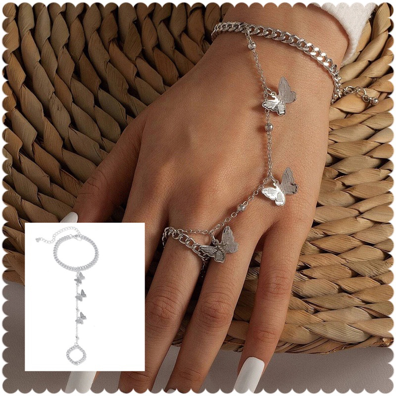 สร้อยมือโซ่ทองประดับมุก สวยหวาน พร้อมส่ง