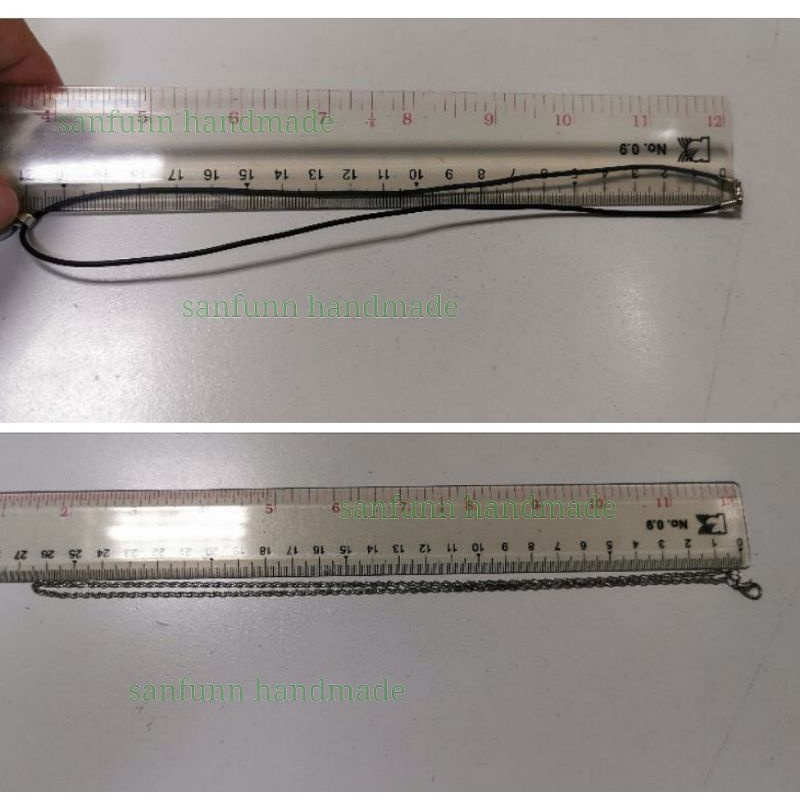 สร้อยหนังพร้อมจี้ใบโคลเวอร์โลมาเรืองแสงงานhandmade