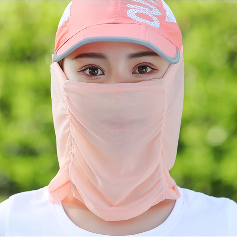 หมวกกันแดด กลางแจ้ง หมวกคลุมหน้า กันฝุ่น ระบายอากาศดี ปิดหน้าถีงคอรอบ