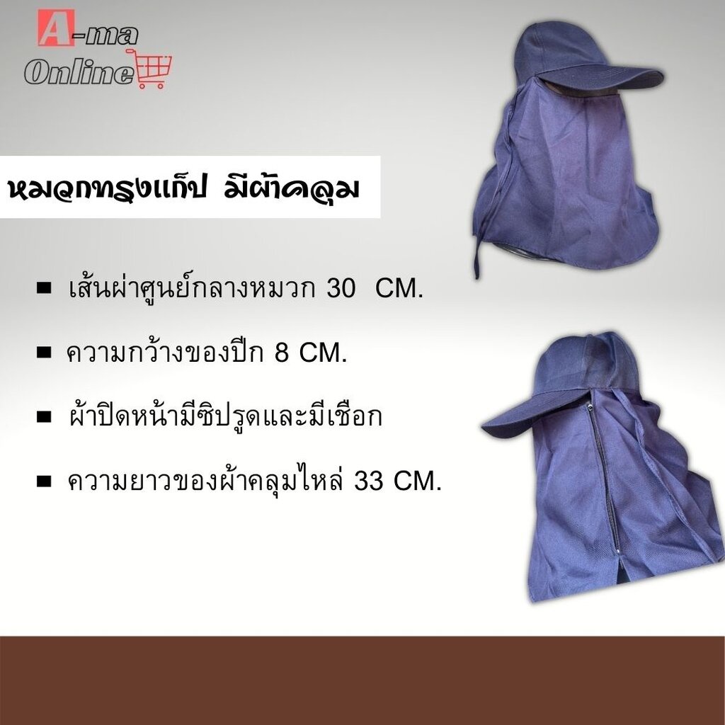 หมวกคลุมหน้ากันเเดด กันUV (HAT) ใส่ทำงาน ใส่ตกปลา ใส่ทำไร่ ทำสวน ส่งไว ราคาถูก