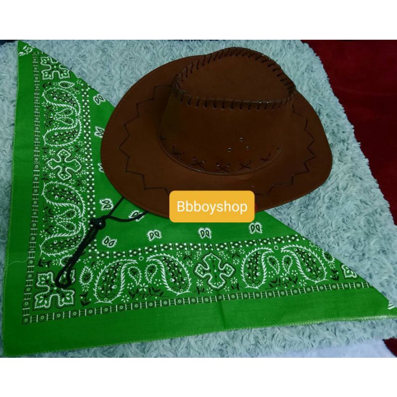 หมวกคาวบอย cowboy แถมผ้าพันคอพร้อมส่งทั่วประเทศ