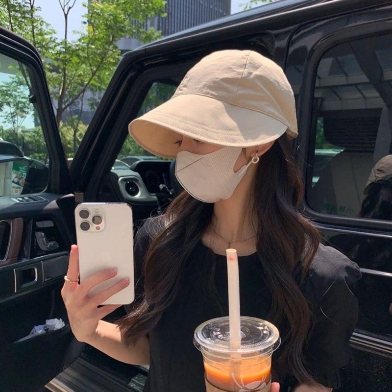 หมวกปีกกว้าง ป้องกันแดด สามารถปรับได้ แฟชั่นฤดูใบไม้ผลิ และฤดูร้อน สําหรับผู้หญิง