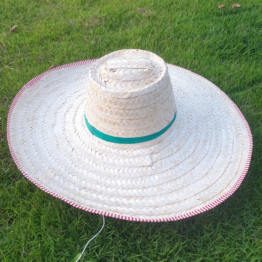 หมวกริมลายไม้ไผ่สานสีขาว By Niran.hat (6 นิ้ว)