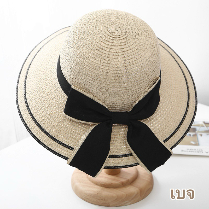 หมวกสานแม่-ลูก พับเก็บได้[พร้อมส่ง] หมวกเที่ยวทะเล หมวกกันแดด