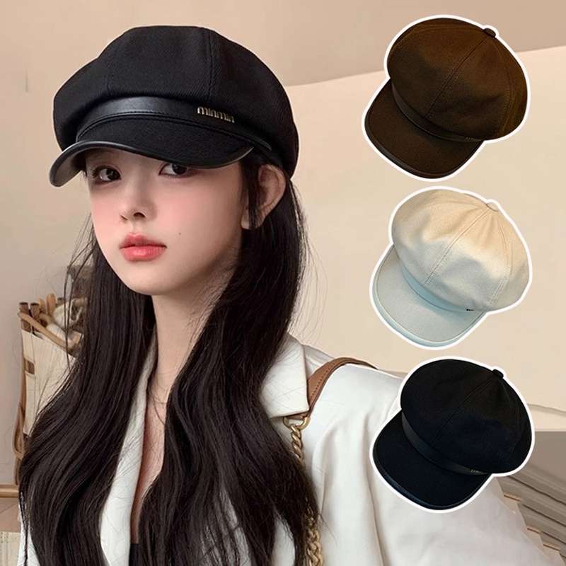 หมวกเบเร่ต์ ทรงแปดเหลี่ยม ให้ความอบอุ่น แฟชั่นฤดูหนาว สําหรับผู้หญิง