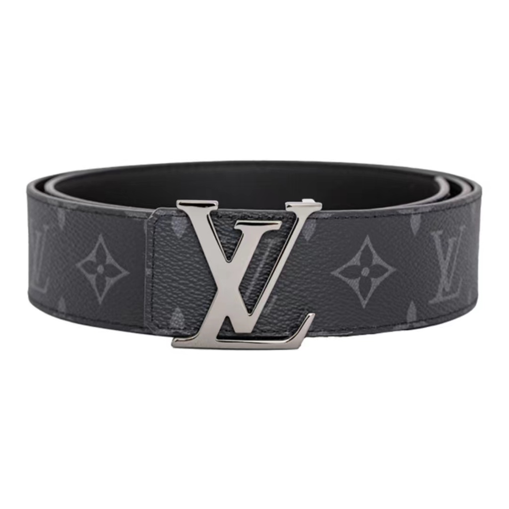 หลุยส์วิตตอง Louis Vuitton LOUIS VUITTONI nitials Double Sided Letter 4cm เข็มขัด/สไตล์ล่าสุด/เข็มขัดผู้ชาย