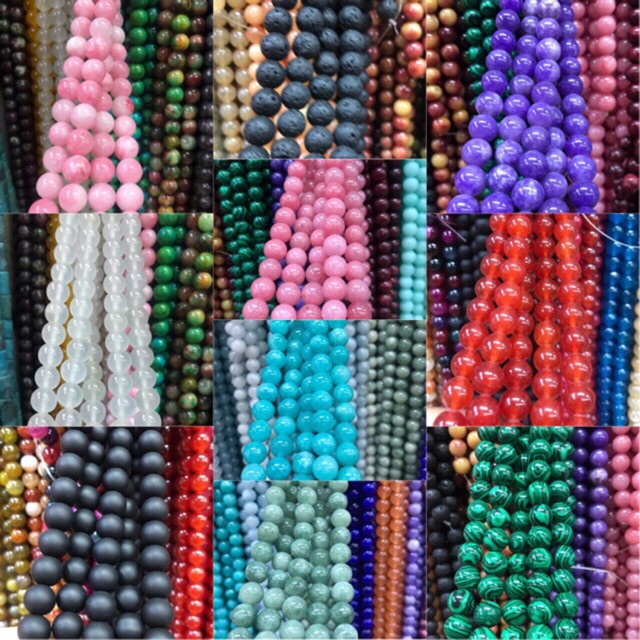 หินนำโชค หินแท้ คละสี 10มิล แพ็ค20เม็ด