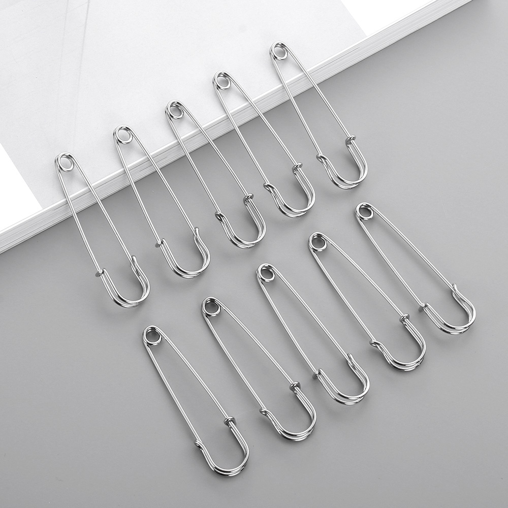 อุปกรณ์เสริม DIY เข็มกลัด สีเงิน 10 ชิ้น