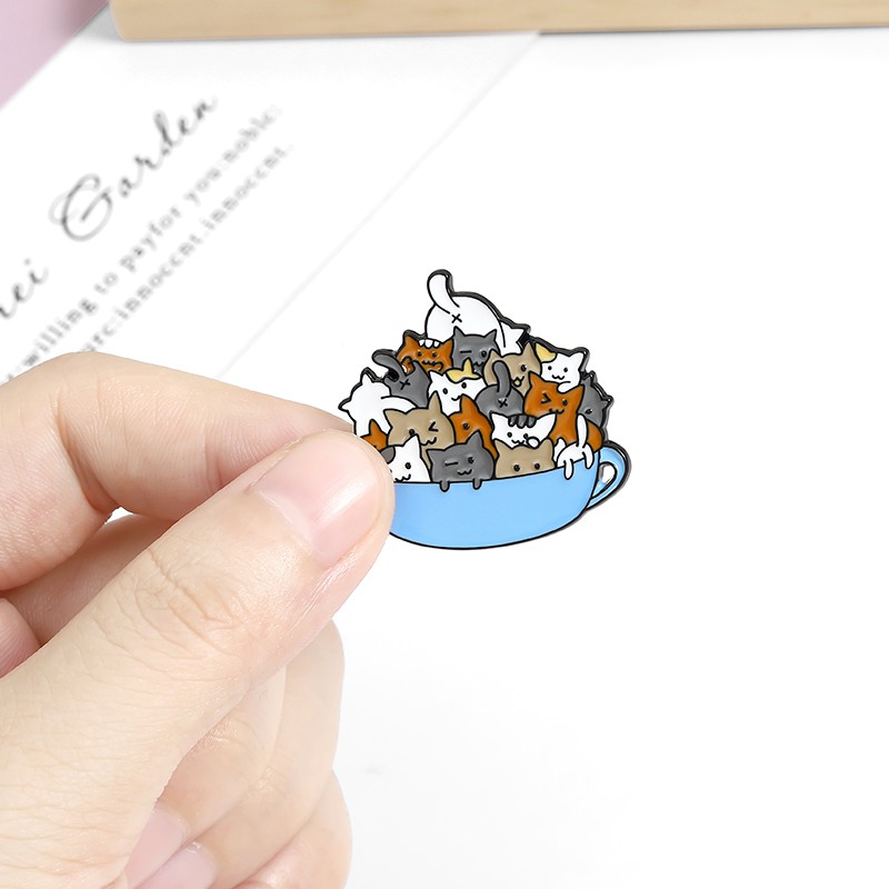 เข็มกลัด รูปการ์ตูนแมวน่ารัก เครื่องประดับ สําหรับเพื่อน