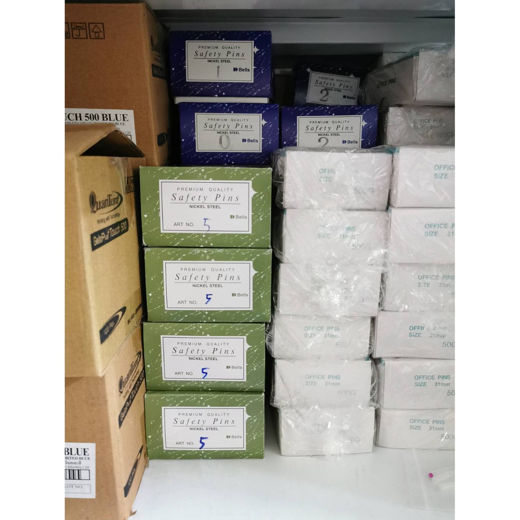 เข็มกลัดซ่อนปลาย เบอร์ 2 ตราระฆัง กล่องน้ำเงิน 864 ตัว