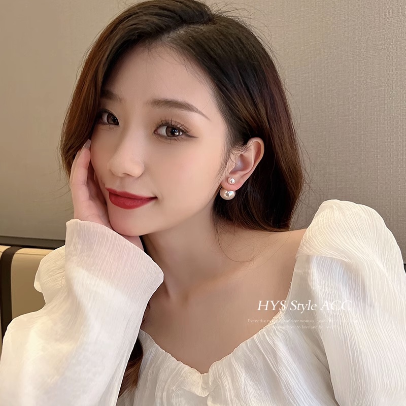 เครื่องประดับ ต่างหูกระดุม ประดับไข่มุก หรูหรา แฟชั่นสําหรับผู้หญิง