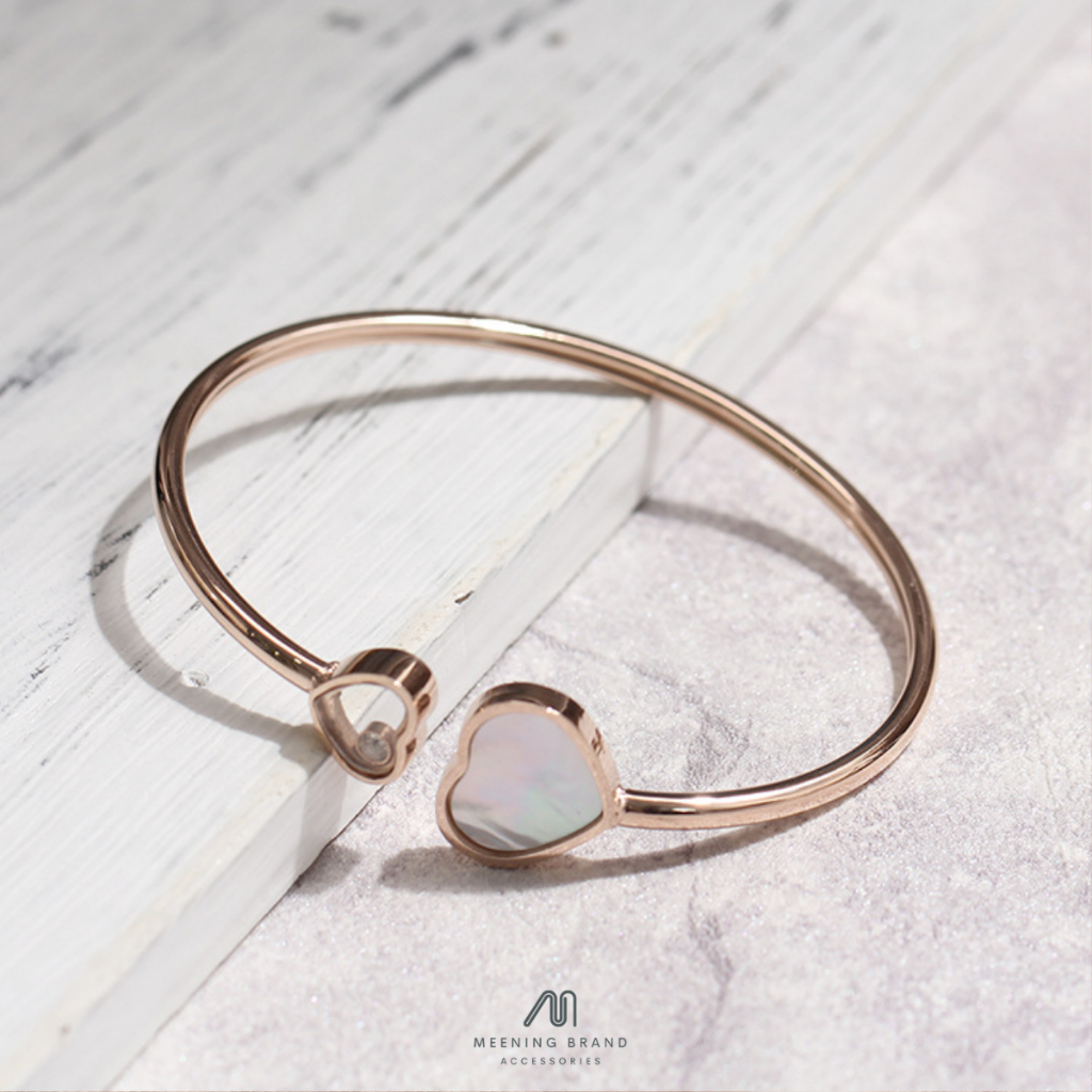 เซ็ตกำไลข้อมือและแหวน WHITE HEART BANGLE ROSEGOLD [04-0004][03-0017]