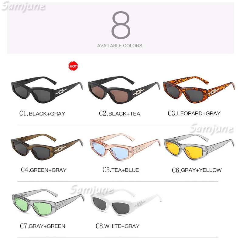แว่นตากันแดด UV400 กรอบวงรี ขนาดเล็ก สไตล์เรโทร สําหรับผู้หญิง