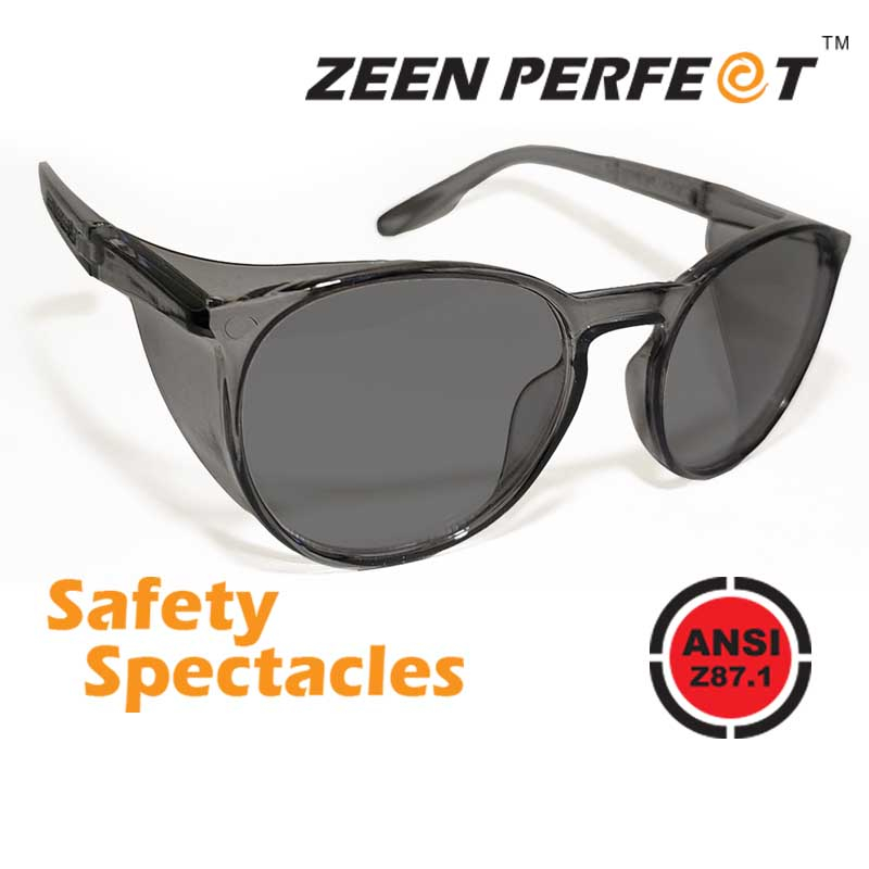 แว่นตาเซฟตี้ป้องกันด้านบน-ข้าง ถอดเปลี่ยนเลนส์สายตาได้ มาตรฐาน ANSI Z87.1 Safety-Side Guard ZEEN PERFECT รุ่น DAY SAFE