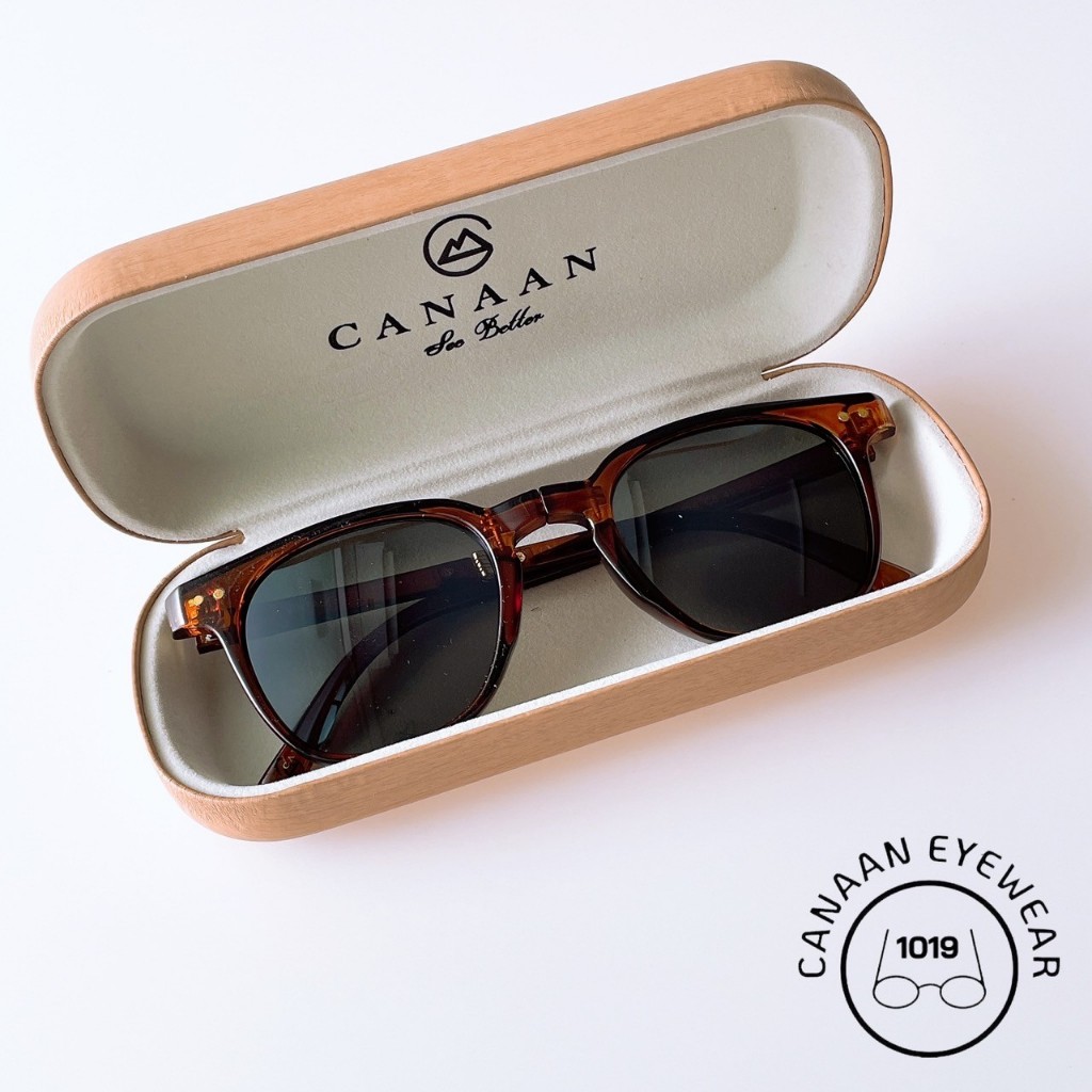 แว่นพับกันแดด แว่นตากันเเดด UV400 ทรงวินเทจ  แบรนด์ Canaan  #1019