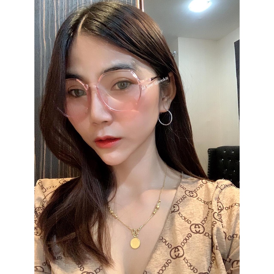 แว่นสายตาสั้นกรองแสงคอมและมือถือ 50ถึง-600 เลนส์ (  MULTICOAT ) ทรงขอบหยัก กรอบพร้อมเลนส์