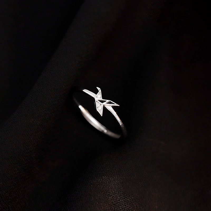 แหวน Elegant Bird Crystal Silver Ring Fashion Thousand Paper Cranes Party Finger Rings for Women Jewelry Gift