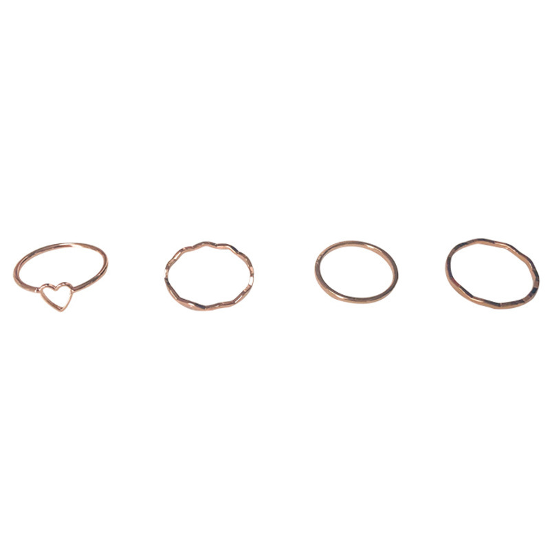 แหวนแฟชั่น สไตล์เกาหลี สําหรับผู้หญิง 4 ชิ้น