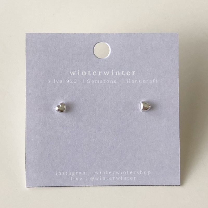 (โค้ด 3P4YE ลด 100.-) Winterwinter Jewelry Silver925 : เครื่องประดับเงินแท้ เงินแท้925 ต่างหูเงิน ต่างหูจิ๋วรูปหัวใจ