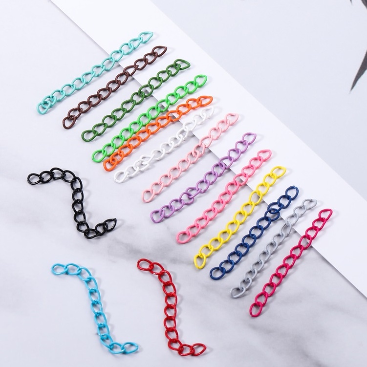 โซ่ วัสดุโลหะ หลากสีสัน 50 มม. สำหรับงานีมือ DIY 30 ชิ้น
