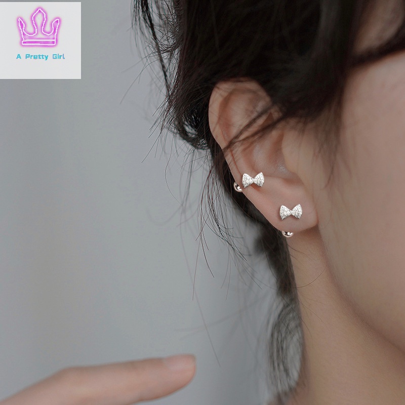 ใหม่ ต่างหูสตั๊ด รูปโบว์น่ารัก ขนาดเล็ก สวยหรู แฟชั่นสําหรับผู้หญิง