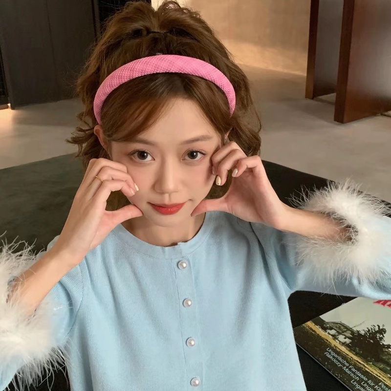 ใหม่ ที่คาดผมฟองน้ํา ลายสก๊อต เรียบง่าย อเนกประสงค์ เครื่องประดับผม สําหรับเด็กผู้หญิง