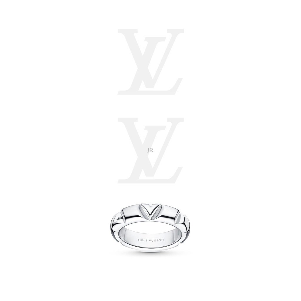 ใหม่ แหวนโวลต์ LV Loui S Vuitton สีขาว ทอง และสีทอง 2022