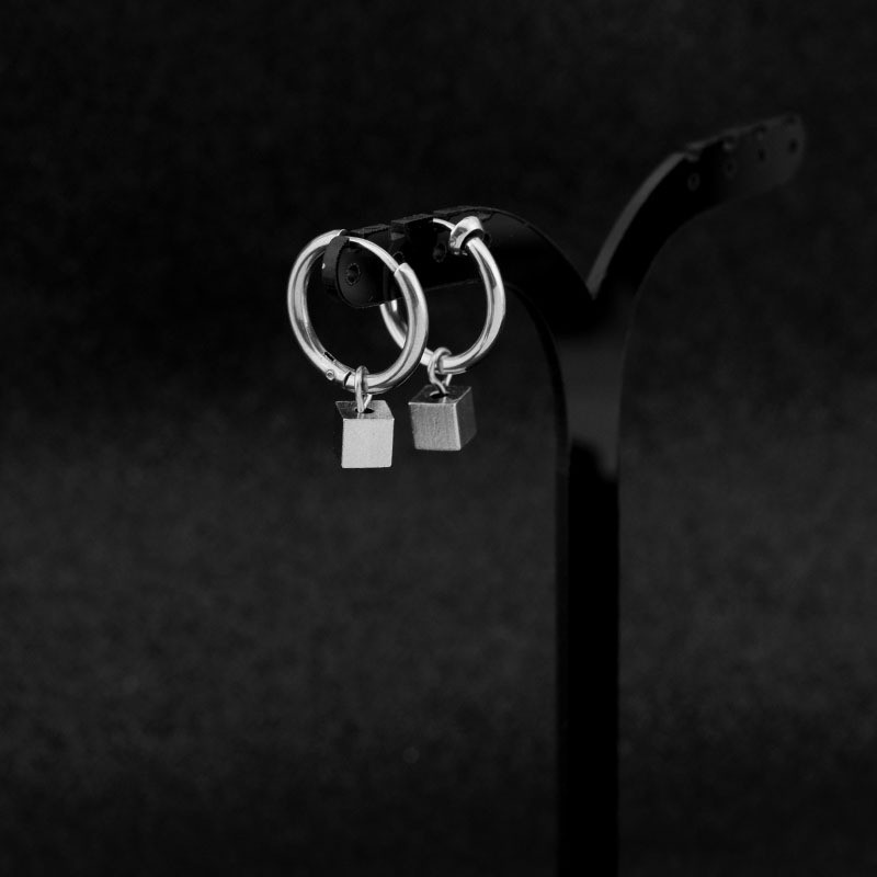 ใหม่เครื่องประดับต่างหูคลิปแฟชั่น cube drop 1 ชิ้น