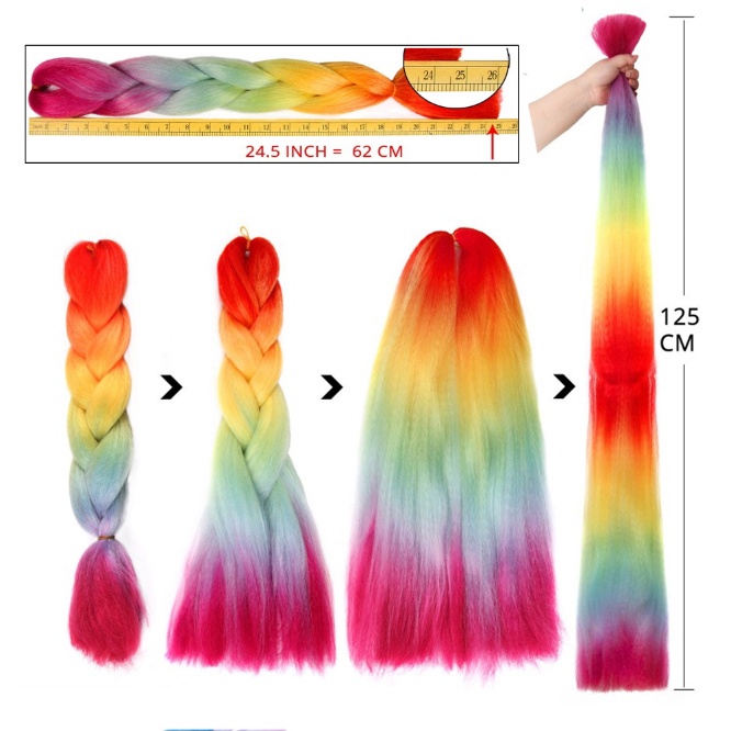 ไหมถักเปียนิ่มๆ แฮร์พีชถักเปียน่ารักๆ 2 และ 3 สีไฮไลท์แบบสวยมาก