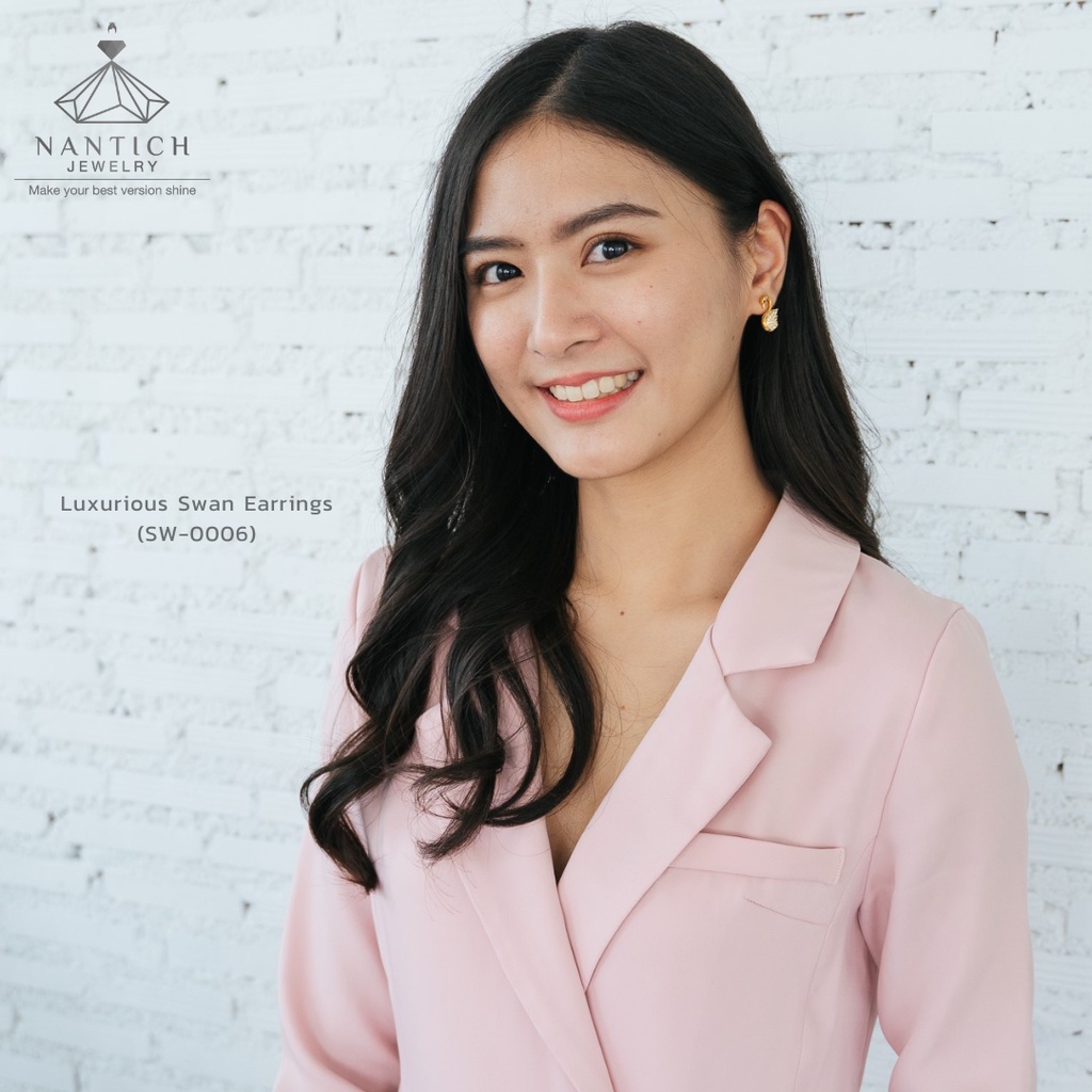 ‍⚕️ [เครื่องประดับ | ปลอดภัย] ต่างหู คนแพ้ง่าย : Shining , Luxurious Swan Earrings (SW-0005,SW-0006) Nantich Jewelry