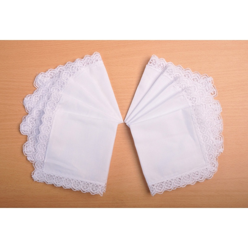 ✿ ผ้าเช็ดหน้า แต่งขอบลูกไม้ แบบพกพา ซักทําความสะอาดได้ DIY สําหรับผู้หญิง