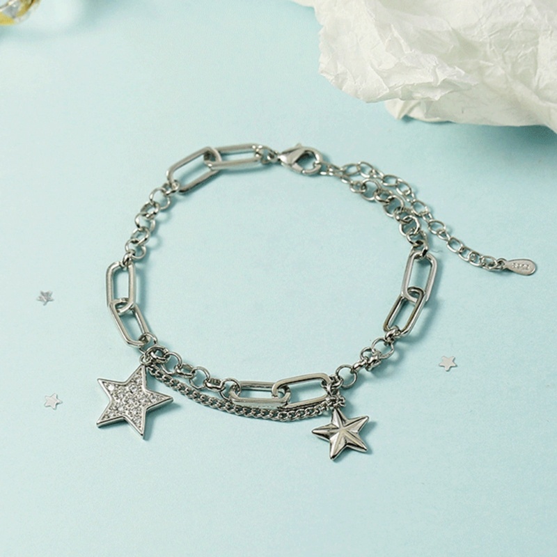✿ เครื่องประดับ สร้อยข้อมือ ทองแดง จี้รูปดาวห้าแฉก สไตล์ฮิปฮอป สําหรับผู้หญิง