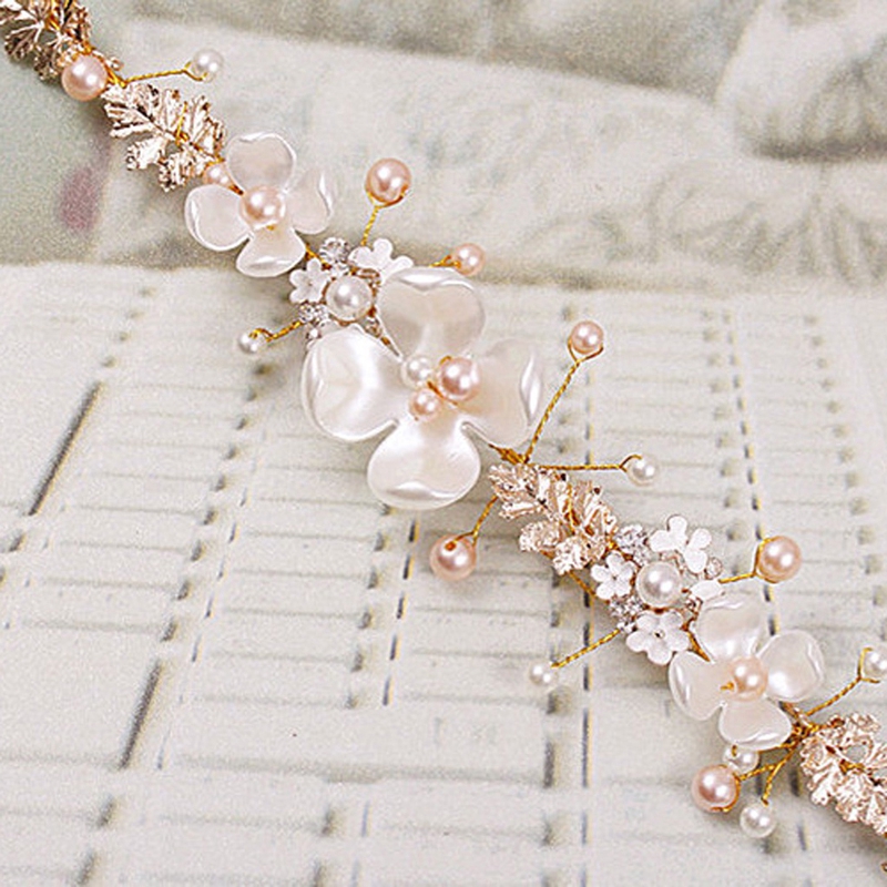 ❤ AUTU ที่คาดผมประดับไข่มุก Rhinestone