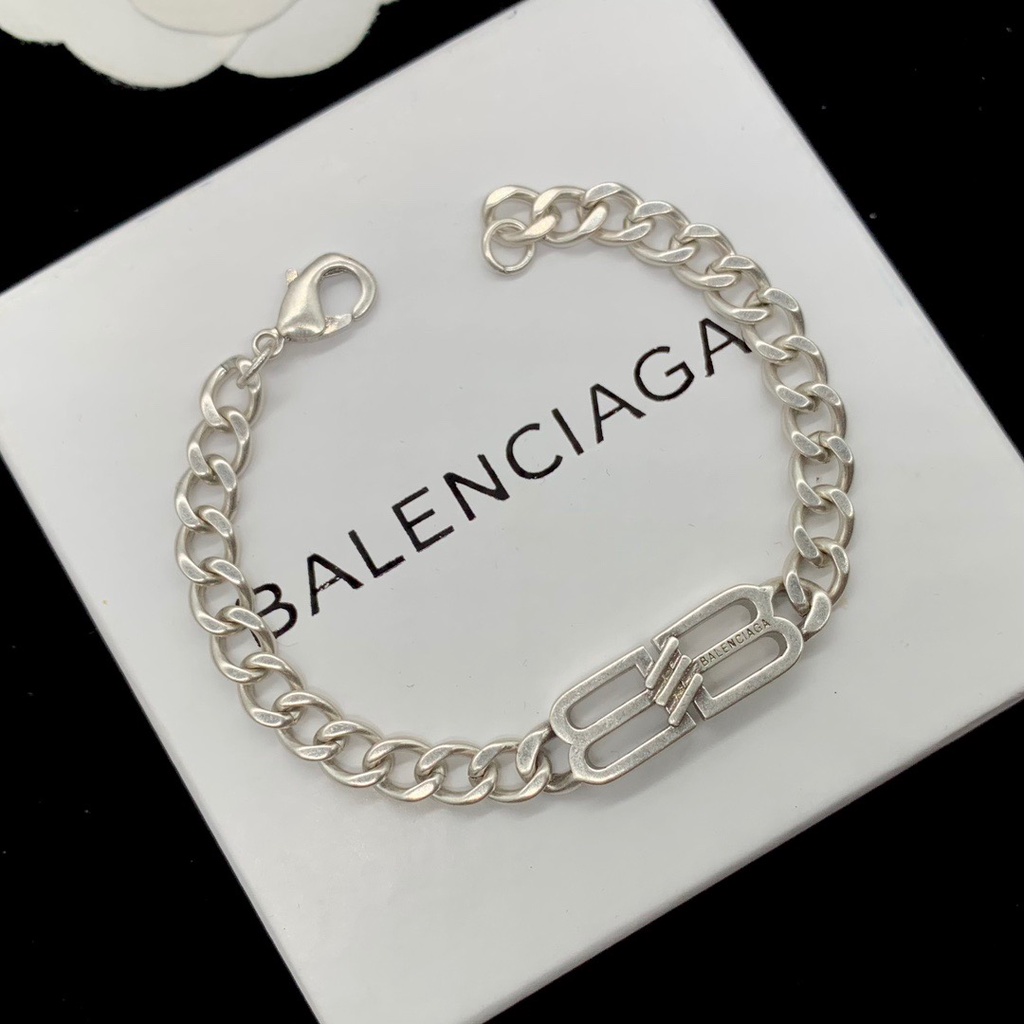 【 B-home-alenciaga 】สร้อยข้อมือเหล็ก พิมพ์ลาย สําหรับผู้ชาย และผู้หญิง 10284