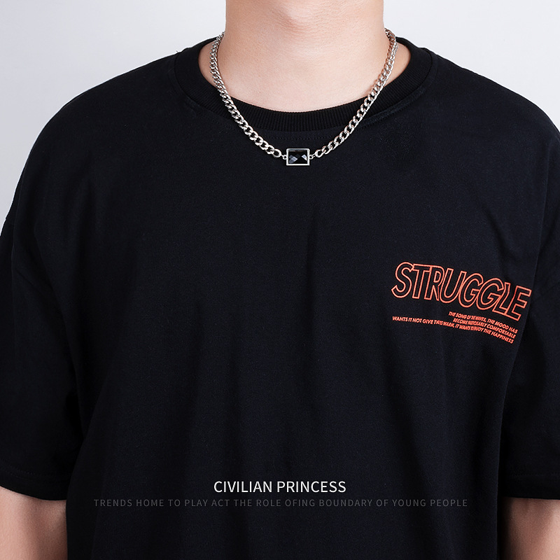 【AnnaHouse】สร้อยคอโซ่สเตนเลส จี้นกหวีด แหวนไม้กางเขนพระเยซู สีเงิน สําหรับผู้ชาย และผู้หญิง 001