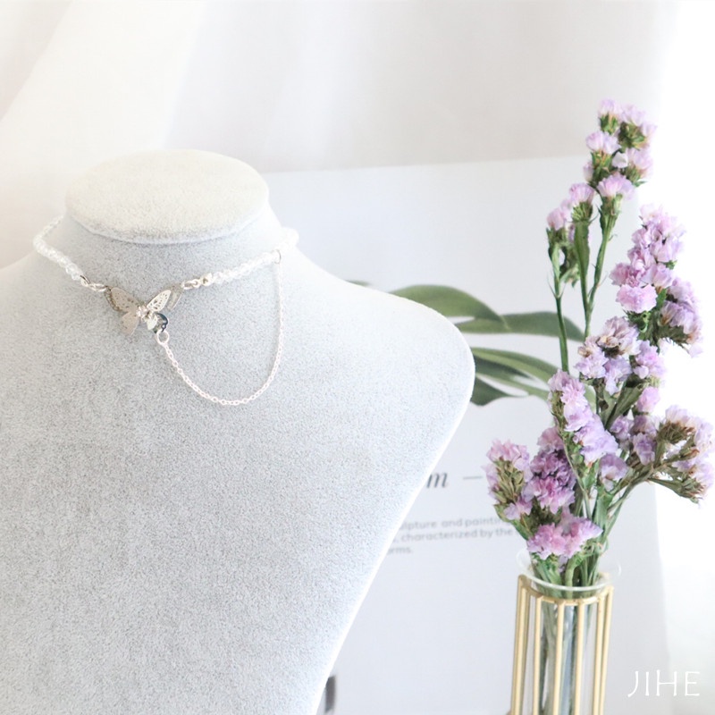 【JIHE】เค้นคอ สร้อยคอโซ่ โช้กเกอร์ ลายผีเสื้อ สไตล์เกาหลี