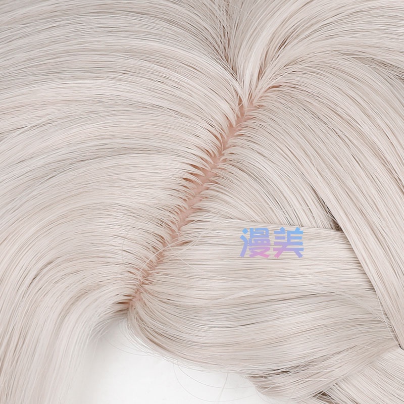 【Manmei】Genshin Impact Fontaine Lyney Lynette Cosplay Wig 32cm/82cm Ash Blonde Wigs Heat Resistant Synthetic Hair