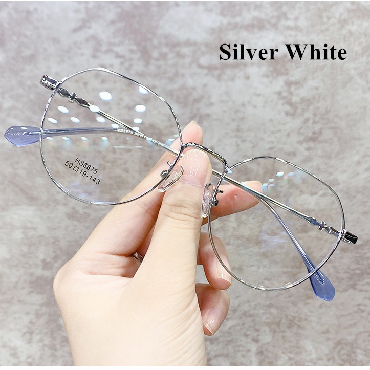 【Ready Stock】แว่นตากรอบโลหะทรงกลมป้องกันรังสีสไตล์เกาหลีสําหรับผู้หญิงและผู้ชาย