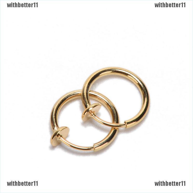 【with•TER】ต่างหูสตั๊ดปลอม สไตล์พังก์ เจาะร่างกาย จมูก ปาก 2 ชิ้น